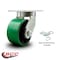 Service Caster 6'' Heavy Duty Green Poly on Cast Iron Wheel Swivel Caster with Swivel Lock CRAN-SCC-KP92S630-PUR-GB-BSL - alternate 3